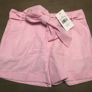 NWT Lauren James seersucker bow shorts